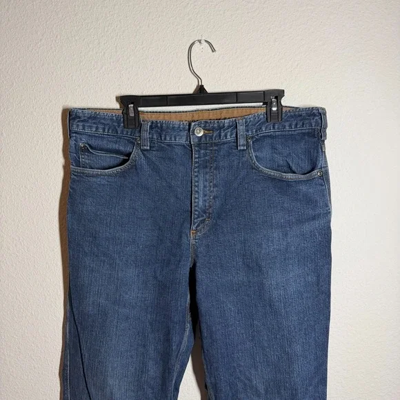 Duluth Trading Co Flex Ballroom Jeans Men 37 Blue Denim Straight Leg Relaxed Fit - Picture 2 of 12